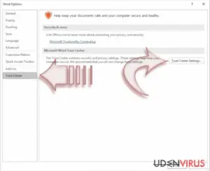 Disable Macros on Windows. Step 3