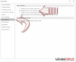 Disable Macros on Windows. Step 4