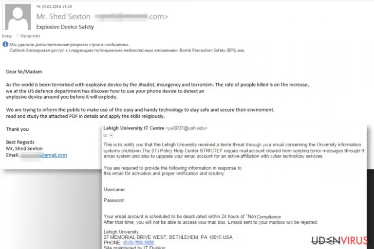 Terrorism-based phishing emails