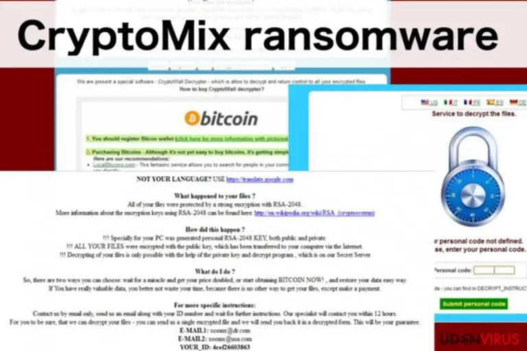 An illustration of the CryptoMix ransomware virus