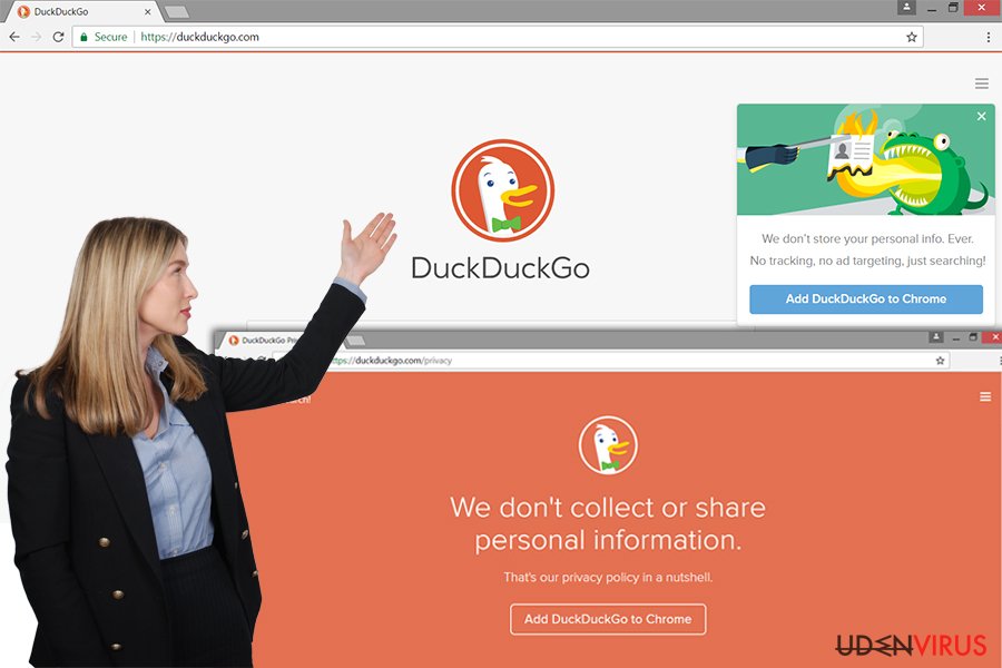 DuckDuckGo adware hjemmeside