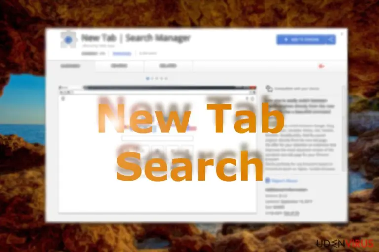 The image displaying New Tab Search on Chrome web store