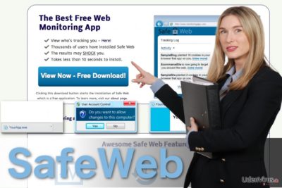 SafeWeb adware skærmbillede