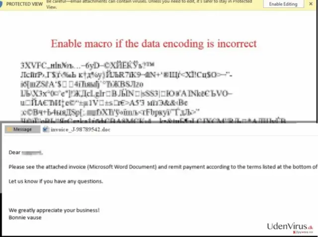 .locky file extension virus activates itself using Macros function