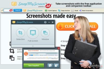 SnapMyScreen værktøjslinje snapshot