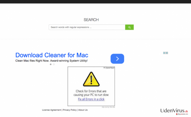 An example of the main page of ColdSearch virus