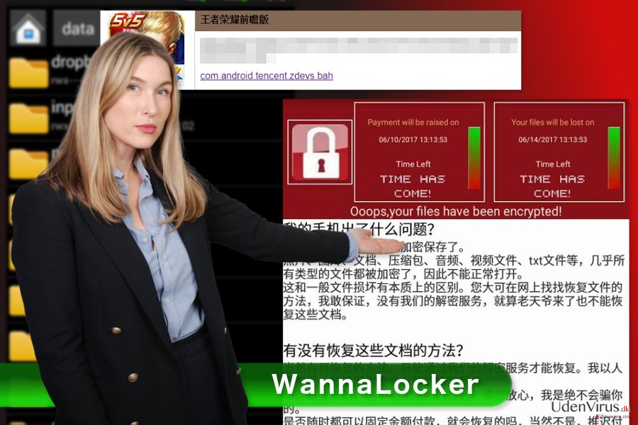 Billedet af WannaLocker ransomware virus